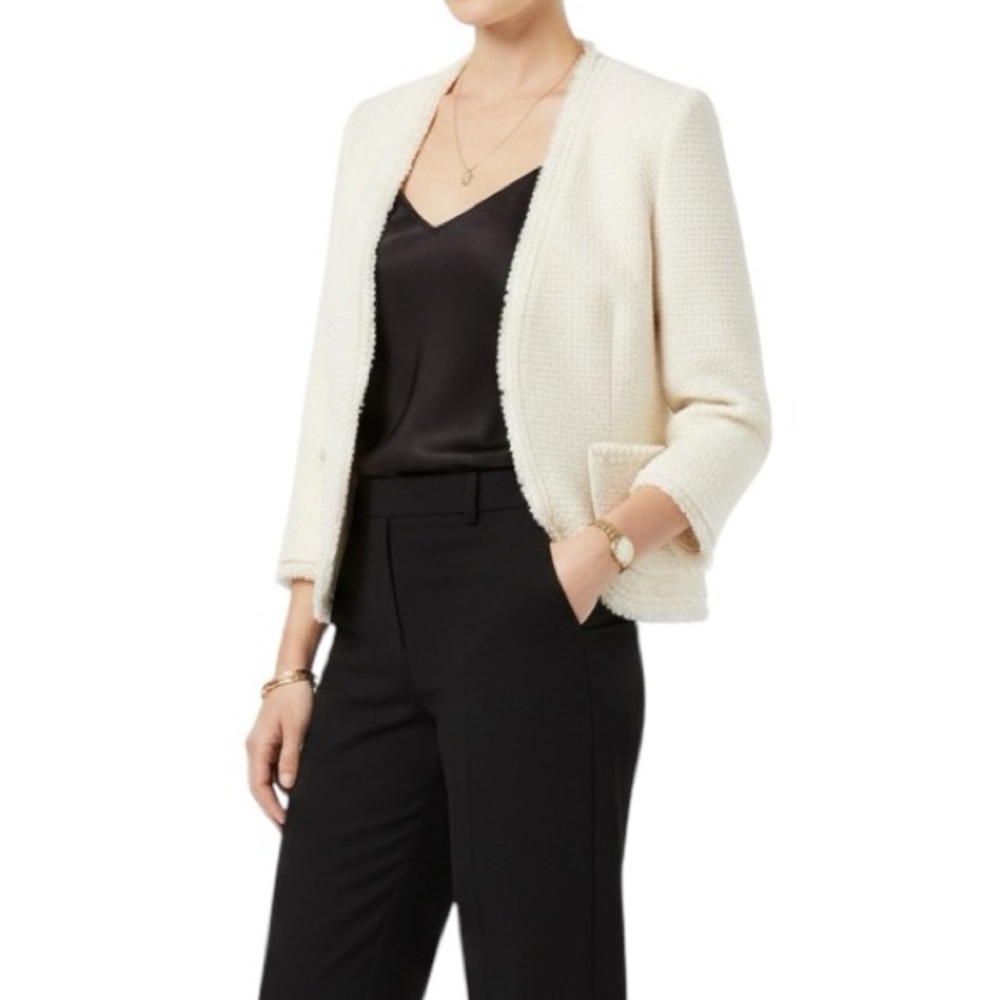 Vanilla Chiffon Trim Jacket